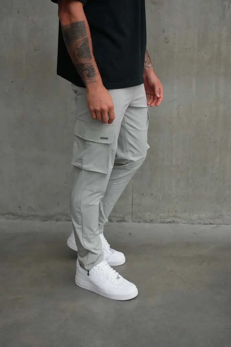 Slim Leg Cargo Pants - Grey